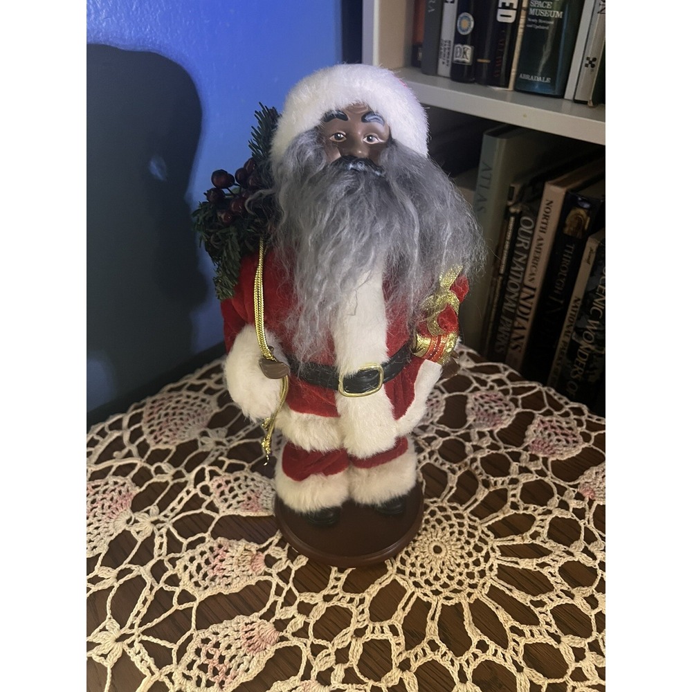 Christmas Collectible Santa Black African American Santa‎ Figure 12" New